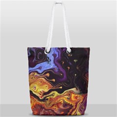 Nebula Starry Night Skies Abstract Art Full Print Rope Handle Tote (small) by CrypticFragmentsDesign