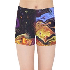 Nebula Starry Night Skies Abstract Art Kids  Sports Shorts by CrypticFragmentsDesign