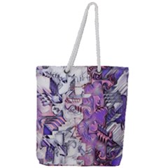 Blooming Lilacs Spring Garden Abstract Full Print Rope Handle Tote (large) by CrypticFragmentsDesign