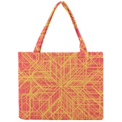 Orange/yellow Line Pattern Mini Tote Bag by LyleHatchDesign