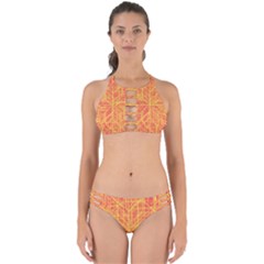 Orange/yellow Line Pattern Perfectly Cut Out Bikini Set by LyleHatchDesign