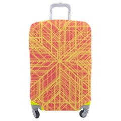 Orange/yellow Line Pattern Luggage Cover (medium) by LyleHatchDesign