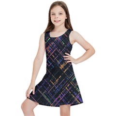 Criss-cross Pattern (multi-colored) Kids  Lightweight Sleeveless Dress by LyleHatchDesign