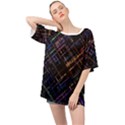 Criss-cross Pattern (multi-colored) Oversized Chiffon Top View1
