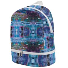 Blue On Turquoise Marbling Zip Bottom Backpack by kaleidomarblingart