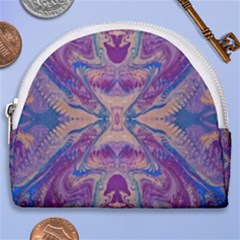 Wings Repeats Horseshoe Style Canvas Pouch by kaleidomarblingart