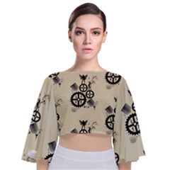 Angels Tie Back Butterfly Sleeve Chiffon Top by PollyParadise