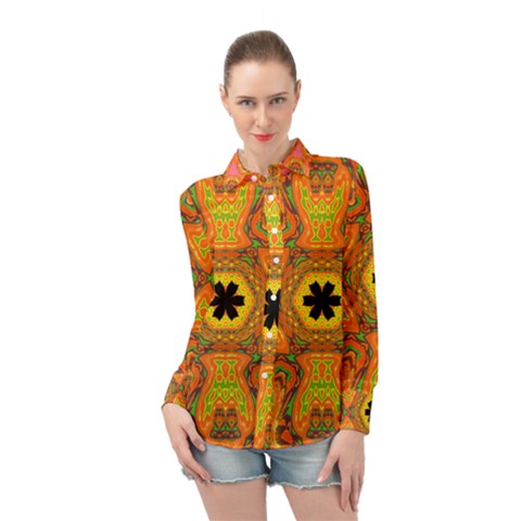 Sassafras Long Sleeve Chiffon Shirt by LW323