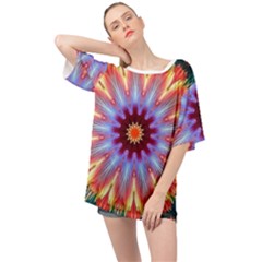 Passion Flower Oversized Chiffon Top by LW323