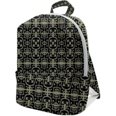 Geometric Textured Ethnic Pattern 1 Zip Up Backpack by dflcprintsclothing