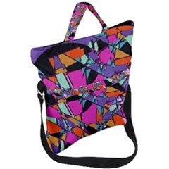 Abstract 2 Fold Over Handle Tote Bag by LW323