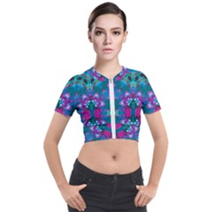 Peacock2 Short Sleeve Cropped Jacket by LW323