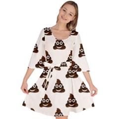 Happy Poo Pattern, Funny Emoji, Emoticon Theme, Vector Velour Kimono Dress by Casemiro