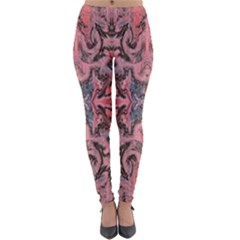 Pink Arabesque Iv Lightweight Velour Leggings by kaleidomarblingart