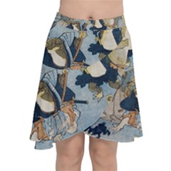 Famous Heroes Of The Kabuki Stage Played By Frogs  Chiffon Wrap Front Skirt by Sobalvarro