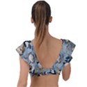 Famous heroes of the kabuki stage played by frogs  Plunge Frill Sleeve Bikini Top View2