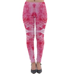 Pink Marbling Ornate Lightweight Velour Leggings by kaleidomarblingart