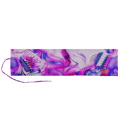 Hot Pink Fuchsia Flower Fantasy  Roll Up Canvas Pencil Holder (l) by CrypticFragmentsDesign