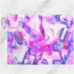 Hot Pink Fuchsia Flower Fantasy  Canvas Cosmetic Bag (xxxl) by CrypticFragmentsDesign