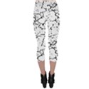 Black And White Grunge Abstract Print Capri Leggings  View2