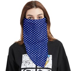 Stars Blue Ink Face Covering Bandana (triangle) by goljakoff