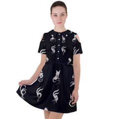 Katzen Cats Katzen Cats Short Sleeve Shoulder Cut Out Dress  by WetdryvacsLair