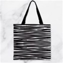 Zebra stripes, black and white asymmetric lines, wildlife pattern Zipper Grocery Tote Bag View1