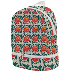 Rose Ornament Zip Bottom Backpack by SychEva