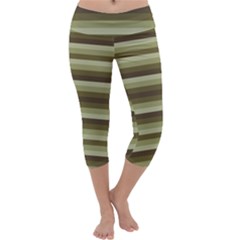 Linear Warm Print Design Capri Yoga Leggings by dflcprintsclothing