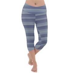 Linear Cold Print Design Lightweight Velour Capri Yoga Leggings by dflcprintsclothing