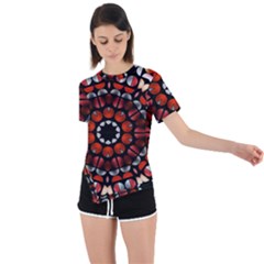 Kaleid Geometric Metal Color Asymmetrical Short Sleeve Sports Tee by alllovelyideas