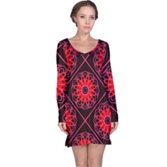 Mandala Colore Abstraite Long Sleeve Nightdress by byali