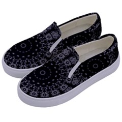 Gothic Mandala Kids  Canvas Slip Ons by MRNStudios