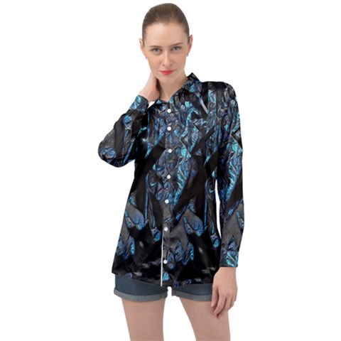 Sputnik Long Sleeve Satin Shirt by MRNStudios