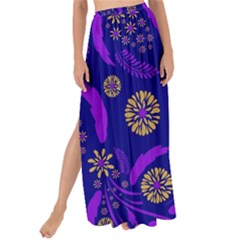 Folk Flowers Art Pattern Floral Abstract Surface Design  Seamless Pattern Maxi Chiffon Tie-up Sarong by Eskimos