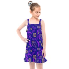 Folk Flowers Art Pattern Floral Abstract Surface Design  Seamless Pattern Kids  Overall Dress by Eskimos