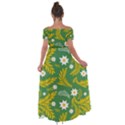 Folk flowers art pattern Floral abstract surface design  Seamless pattern Off Shoulder Open Front Chiffon Dress View2