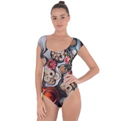 Cookies & Tea Tray  Short Sleeve Leotard  by Incredible