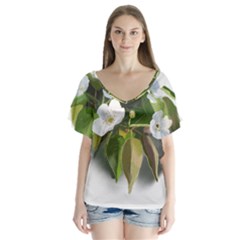 F69ccc07-4684-4c4d-951f-7f1801ec955e V-neck Flutter Sleeve Top by SychEva