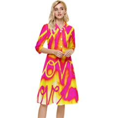 Pop Art Love Graffiti Classy Knee Length Dress by essentialimage365