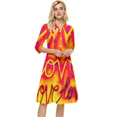  Graffiti Love Classy Knee Length Dress by essentialimage365