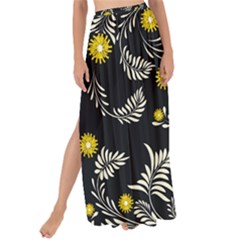 Folk Flowers Art Pattern Floral Abstract Surface Design  Seamless Pattern Maxi Chiffon Tie-up Sarong by Eskimos