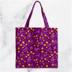 Folk Flowers Art Pattern Floral Abstract Surface Design  Seamless Pattern Zipper Grocery Tote Bag by Eskimos