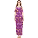 Folk flowers art pattern Floral abstract surface design  Seamless pattern Draped Sleeveless Chiffon Jumpsuit View1