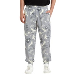 Folk Flowers Art Pattern Floral Abstract Surface Design  Seamless Pattern Men s Elastic Waist Pants by Eskimos