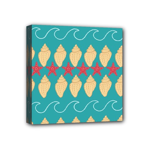 Starfish And Seashells  Sea Mini Canvas 4  X 4  (stretched) by SychEva