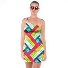 Pop Art Mosaic One Soulder Bodycon Dress by essentialimage365