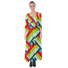 Pop Art Mosaic Button Up Maxi Dress by essentialimage365