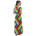 Pop Art Mosaic Flutter Sleeve Maxi Dress View2