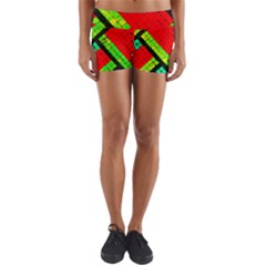 Pop Art Mosaic Yoga Shorts by essentialimage365